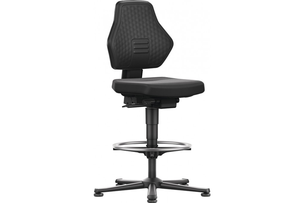 Arbeitsdrehstuhl Air Flow Bodengleiter Fußring Supertec Gewebe schwarz Arbeitsdrehstuhl Air Flow Bodengleiter Fußring Supertec Gewebe schwarz