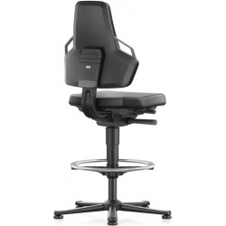 Arbeitsdrehstuhl Nexxit Bodengleiter Fußring Grifffarbe grau Supertec Gewebe Arbeitsdrehstuhl Nexxit Bodengleiter Fußring Grifffarbe grau Supertec Gewebe