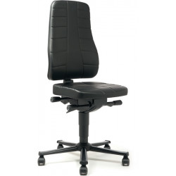 Arbeitsdrehstuhl Highline Rollen Kunstlederpolster schwarz 450 600mm BIMOS Arbeitsdrehstuhl Highline Rollen Kunstlederpolster schwarz 450 600mm BIMOS