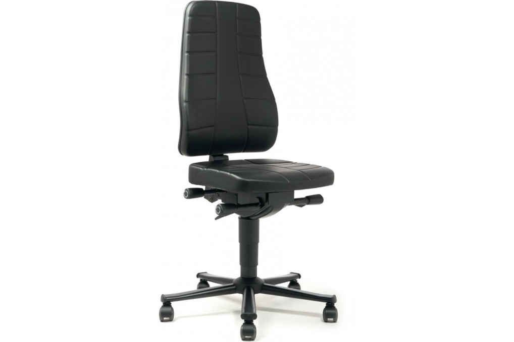 Arbeitsdrehstuhl Highline Rollen Kunstlederpolster schwarz 450 600mm BIMOS Arbeitsdrehstuhl Highline Rollen Kunstlederpolster schwarz 450 600mm BIMOS