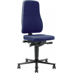 Arbeitsdrehstuhl All In One Highline Rollen Stoffpolster blau 450 600mm BIMOS Arbeitsdrehstuhl All In One Highline Rollen Stoffpolster blau 450 600mm BIMOS