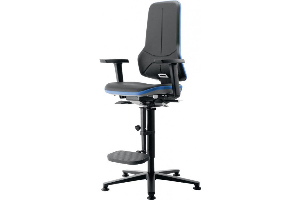 Arbeitsdrehstuhl Neon Bodengleiter Aufstiegshilfe grau Synchrontechnik BIMOS Arbeitsdrehstuhl Neon Bodengleiter Aufstiegshilfe grau Synchrontechnik BIMOS