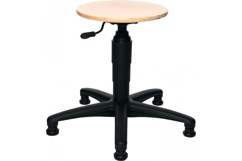 Drehhocker m.Bodengl.Buche natur Sitz H.390 520mm TOPSTAR