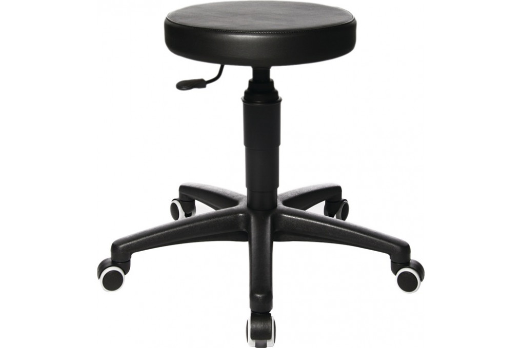 Drehhocker Tec 70 m.Rl.Kunstlederpolster schwarz Sitz H.390 520mm TOPSTAR