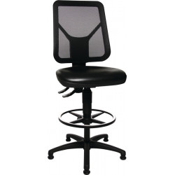 Arbeitsdrehstuhl TEC 80 C Bodengleiter Fußring Polyurethanschaum schwarz Arbeitsdrehstuhl TEC 80 C Bodengleiter Fußring Polyurethanschaum schwarz