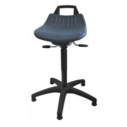 Drehhocker m.Bodengleitern PU Schaum blau Sitz H.490 680mm Drehhocker m.Bodengleitern PU Schaum blau Sitz H.490 680mm