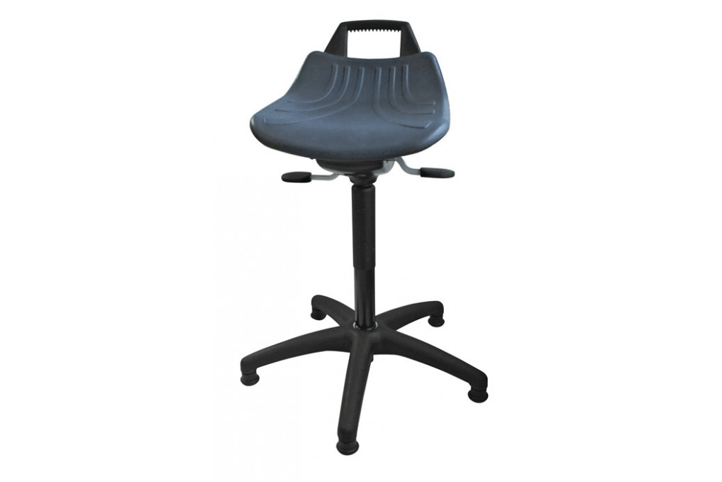Drehhocker m.Bodengleitern PU Schaum blau Sitz H.490 680mm Drehhocker m.Bodengleitern PU Schaum blau Sitz H.490 680mm