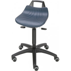Drehhocker m.Rollen PU Schaum blau Sitz H.520 710mm Drehhocker m.Rollen PU Schaum blau Sitz H.520 710mm