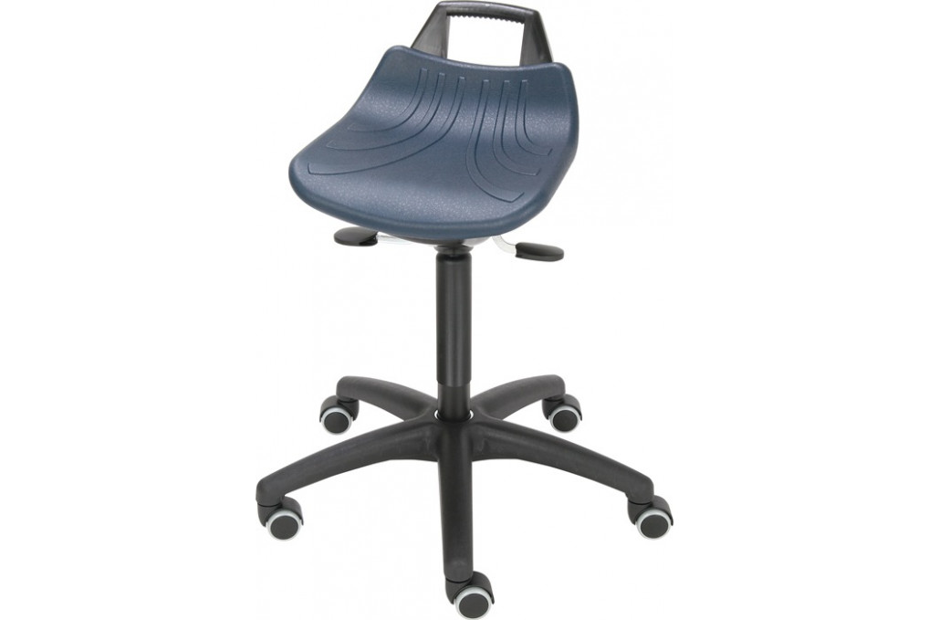 Drehhocker m.Rollen PU Schaum blau Sitz H.520 710mm Drehhocker m.Rollen PU Schaum blau Sitz H.520 710mm