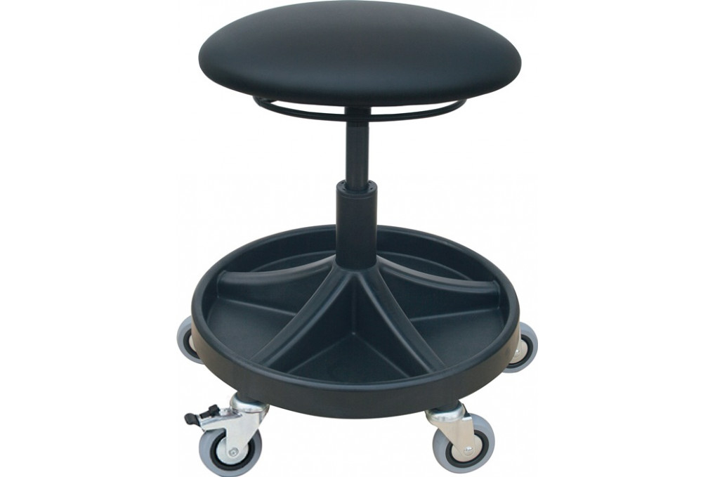 Drehhocker m.Rl.Kunstlederpolster schwarz Sitz H.490 620mm LOTZ