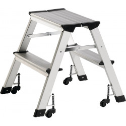 Klapptritt Stufen 2 Plattform H.440mm Alu.fahrbar Klapptritt Stufen 2 Plattform H.440mm Alu.fahrbar