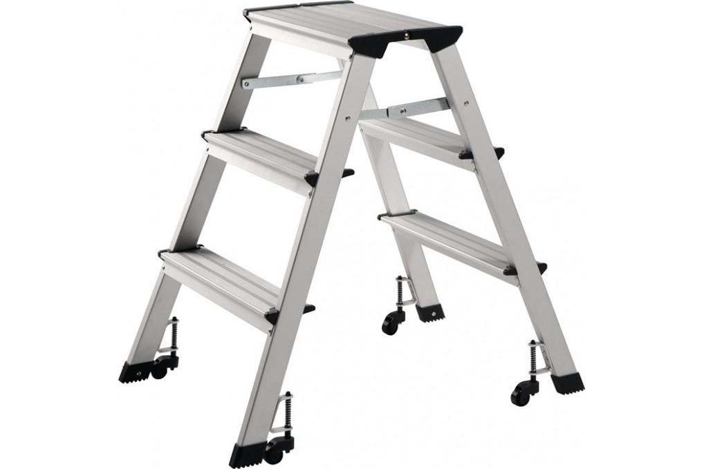 Klapptritt Stufen 3 Plattform H.630mm Alu.fahrbar Klapptritt Stufen 3 Plattform H.630mm Alu.fahrbar