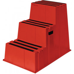 Schwerlasttritt Stufen 3 Plattform H.730mm Ku.rot Schwerlasttritt Stufen 3 Plattform H.730mm Ku.rot