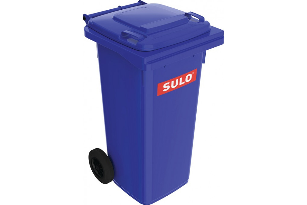 Müllgroßbehälter 120l HDPE blau fahrbar,n.EN 840 SULO