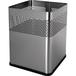 Papierkorb 18l H325xB240xT240mm quad.VA silber HELIT Papierkorb 18l H325xB240xT240mm quad.VA silber HELIT