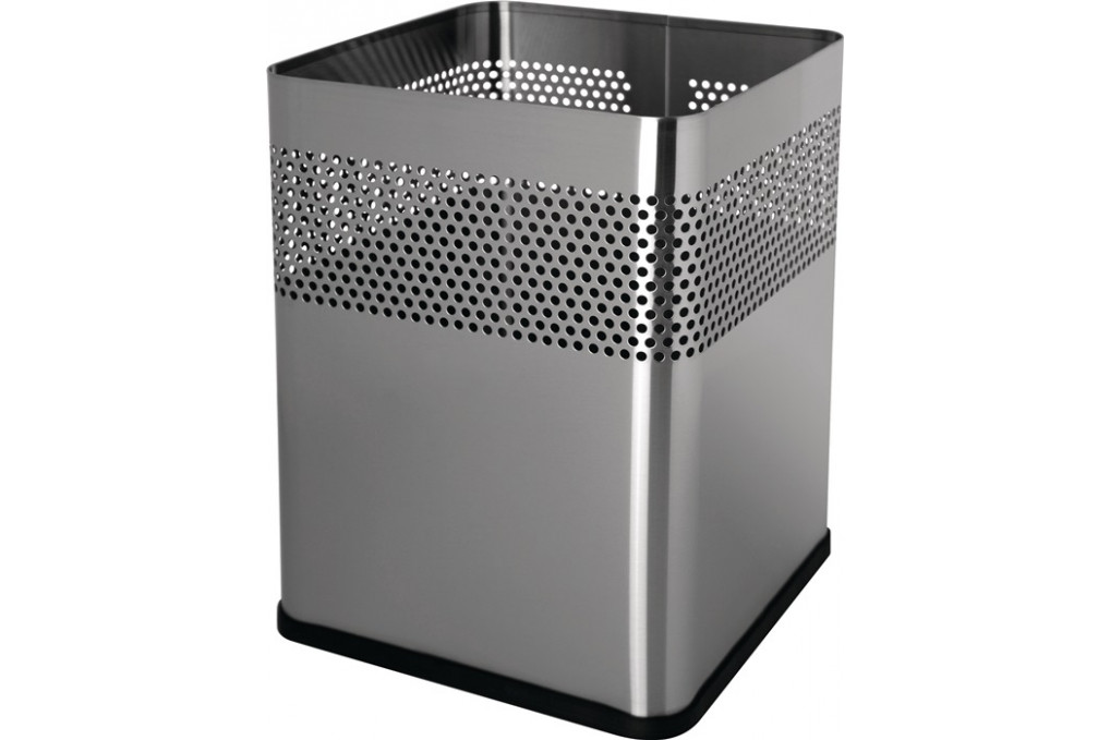 Papierkorb 18l H325xB240xT240mm quad.VA silber HELIT Papierkorb 18l H325xB240xT240mm quad.VA silber HELIT