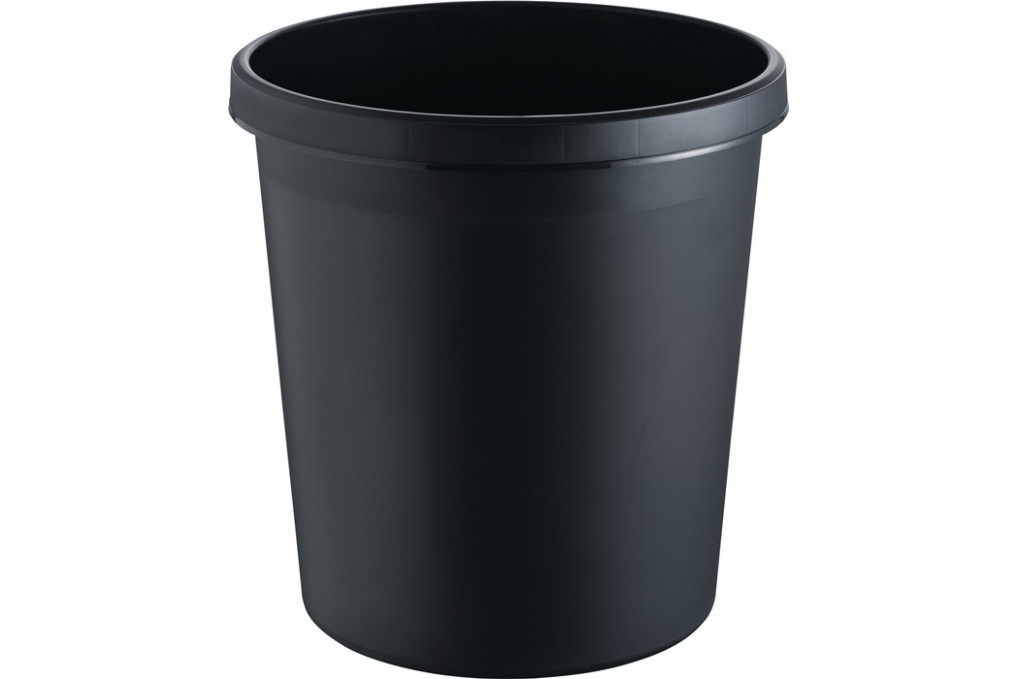 Papierkorb 18l H331xØ315mm m.Griffrand Ku.schwarz Papierkorb 18l H331xØ315mm m.Griffrand Ku.schwarz