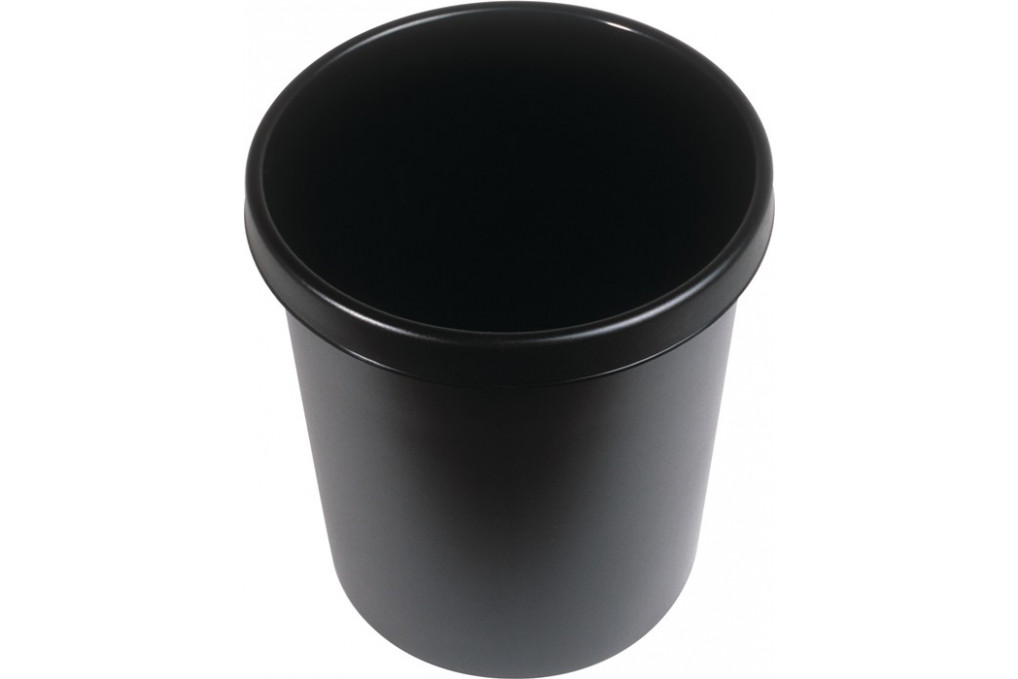 Papierkorb 18l H331xØ315mm m.Griffrand Ku.schwarz Papierkorb 18l H331xØ315mm m.Griffrand Ku.schwarz