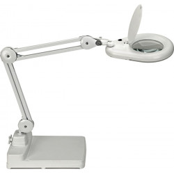 LED Lupenleuchte Glaslinse 127mm (5 Zoll) Standfuß weiß m.Abdeckung,runder Kopf LED Lupenleuchte Glaslinse 127mm (5 Zoll) Standfuß weiß m.Abdeckung,runder Kopf