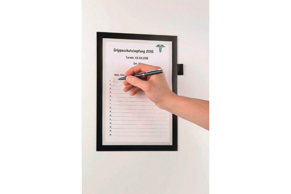 Magnetrahmen DIN A4 schwarz selbstklebend,Front offen 1St. Btl.DURABLE Magnetrahmen DIN A4 schwarz selbstklebend,Front offen 1St. Btl.DURABLE