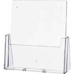 Tischprospekthalter DIN A4 hoch Ku.transp.freistehend HELIT