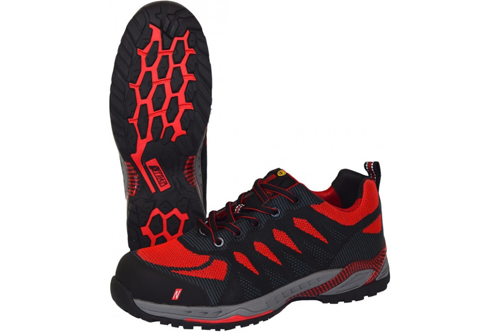 Sicherheitsschuh PRO STEP Gr.43 W.11 schwarz rot S1P SRC EN ISO 20345,EN 61340 4