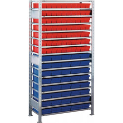 Steckregal H2000xB1000xT400mm Anbauregal 16 Stahlböden 75xL 400mm blau Steckregal H2000xB1000xT400mm Anbauregal 16 Stahlböden 75xL 400mm blau