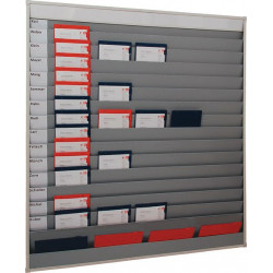 Planungstafel H1765xB1580xT78mm 15 Schienen grau Planungstafel H1765xB1580xT78mm 15 Schienen grau