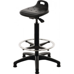 Stehhilfe PU Integralschaum Sitz H.570 820mm Ku. Fußkreuz Fußring u.Bodengl.LOTZ Stehhilfe PU Integralschaum Sitz H.570 820mm Ku. Fußkreuz Fußring u.Bodengl.LOTZ