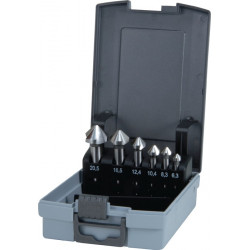 Kegelsenkersatz DIN 335C 90Grad 6,3 20,5mm HSS 6 tlg.Ku. Kass.RUKO Kegelsenkersatz DIN 335C 90Grad 6,3 20,5mm HSS 6 tlg.Ku. Kass.RUKO
