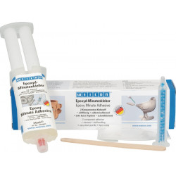 Epoxyd Minutenkleber Kleber Mischdüse Holzspatel Handschuhe transp.Set WEICON