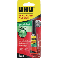 Sekundenkleber geruchsfrei EASY 3g farblos Tube UHU