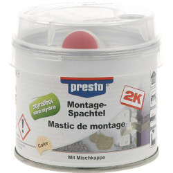 2K Montagespachtel hell ocker,Härter rot 250g Dose PRESTO