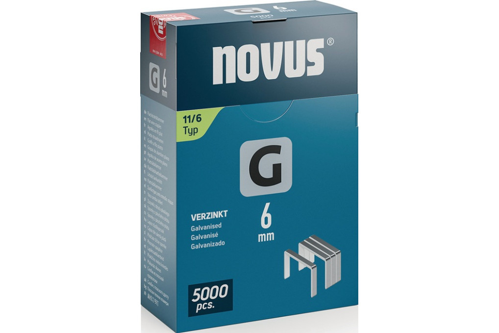 Flachdrahtklammer G Typ 11 B10,6xL6mm Draht B.1,25mm 5000 St.NOVUS Flachdrahtklammer G Typ 11 B10,6xL6mm Draht B.1,25mm 5000 St.NOVUS