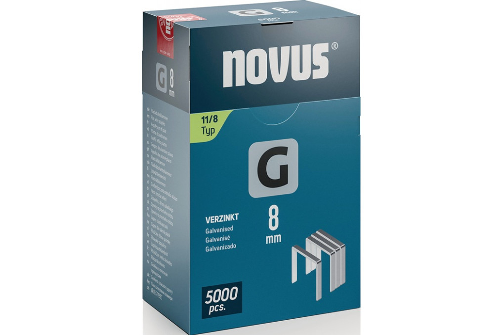 Flachdrahtklammer G Typ 11 B10,6xL8mm Draht B.1,25mm 5000 St.NOVUS Flachdrahtklammer G Typ 11 B10,6xL8mm Draht B.1,25mm 5000 St.NOVUS