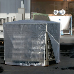 Gitterboxabdeckhaube B.850xL.1250mm transp.G.3,8kg m.Reißverschluss