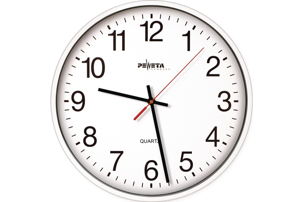 Wanduhr Quarzuhr Ku.weiß D.250mm 1,5V arabische Zahlen PEWETA Wanduhr Quarzuhr Ku.weiß D.250mm 1,5V arabische Zahlen PEWETA