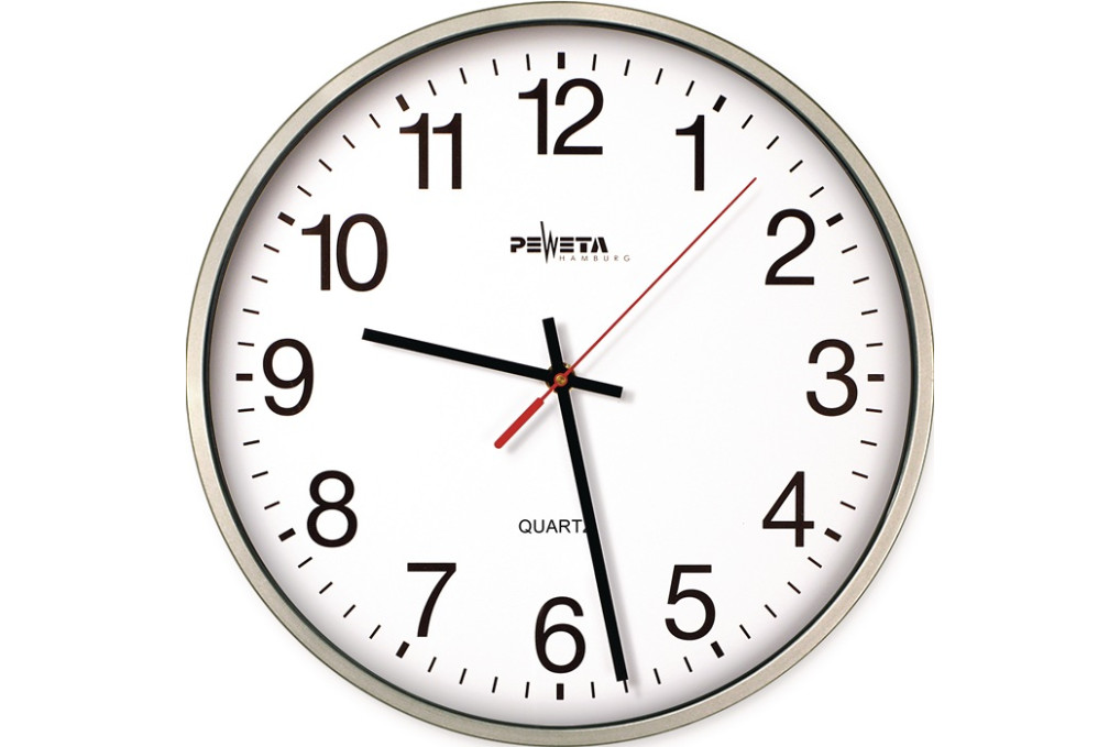 Wanduhr Quarzuhr Ku.silber D.250mm 1,5V arabische Zahlen PEWETA Wanduhr Quarzuhr Ku.silber D.250mm 1,5V arabische Zahlen PEWETA