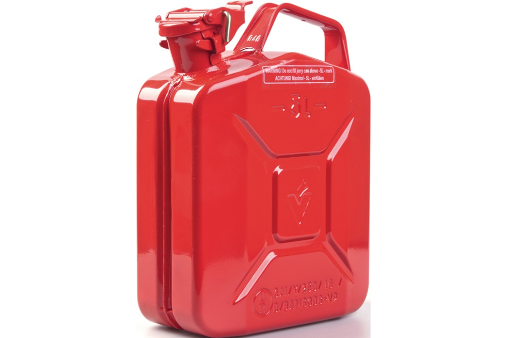 Kraftstoffkanister 5l Feuerrot RAL 3000 Stahlbl.0,9mm L230xB120xH310mm VALPRO