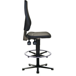 Arbeitsdrehstuhl TECWERK Bodengleiter Fußring Integralschaum schwarz 580 850mm