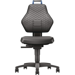 Arbeitsdrehstuhl Rl.Kunstleder schwarz Grifffarbe blau 450 600mm TECWERK