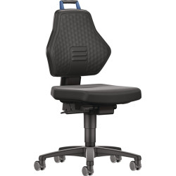 Arbeitsdrehstuhl Rl.Supertec schwarz Grifffarbe blau 450 600mm TECWERK Arbeitsdrehstuhl Rl.Supertec schwarz Grifffarbe blau 450 600mm TECWERK