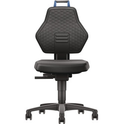 Arbeitsdrehstuhl Rl.Supertec schwarz Grifffarbe blau 450 600mm TECWERK Arbeitsdrehstuhl Rl.Supertec schwarz Grifffarbe blau 450 600mm TECWERK