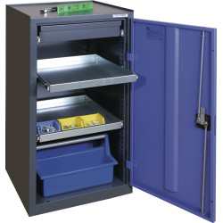 Werkzeug  Beistellschrank H1000xB500xT500mm 1Schubl.,2Bd.anthrazit blau TECWERK