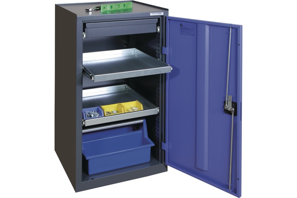 Werkzeug  Beistellschrank H1000xB500xT500mm 1Schubl.,2Bd.anthrazit blau TECWERK