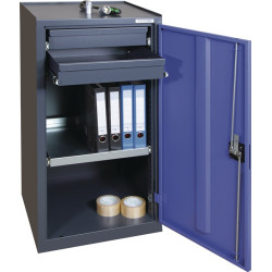 Werkzeug  Beistellschrank H1000xB500xT500mm 2Schubl.,1Bd.anthrazit blau TECWERK