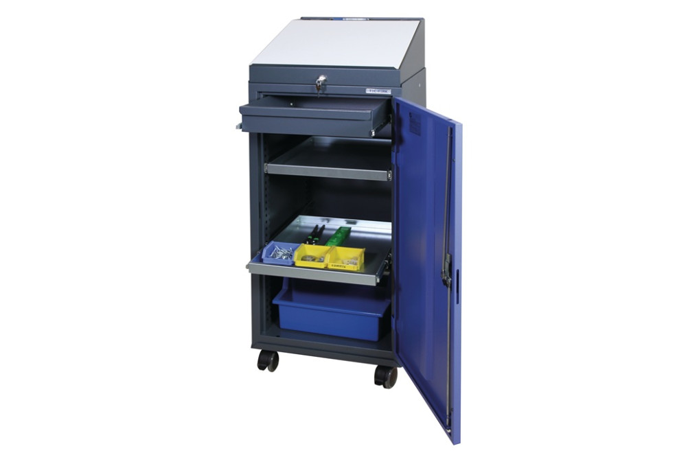 Werkzeugschrankset m.Pultaufsatz H1310xB500xT500mm anthrazitgrau taubenblau TW