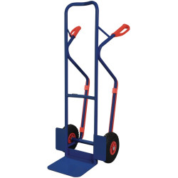 Stapelkarre m.Kufen H.1300mm Schaufel L250xB320mm Luft Bereif.Trgf.300kg blau TW