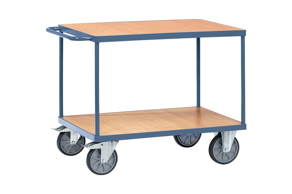 Tischwagen 2 Ladeflächen L1000xB700mm saphirblau Trgf.600kg TECWERK