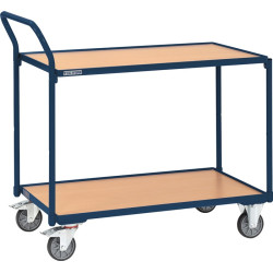 Tischwagen 2 Ladeflächen L850xB500mm saphirblau Trgf.300kg Bügel senkr.TECWERK